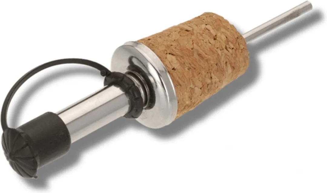 Excellent Houseware Wijnstopper met sluiting 2x - 18cm - Bruin