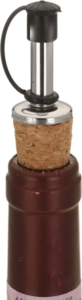 Excellent Houseware Wijnstopper met sluiting 2x - 18cm - Bruin