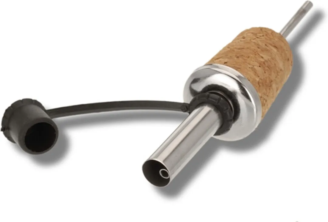 Excellent Houseware Wijnstopper met sluiting 2x - 18cm - Bruin