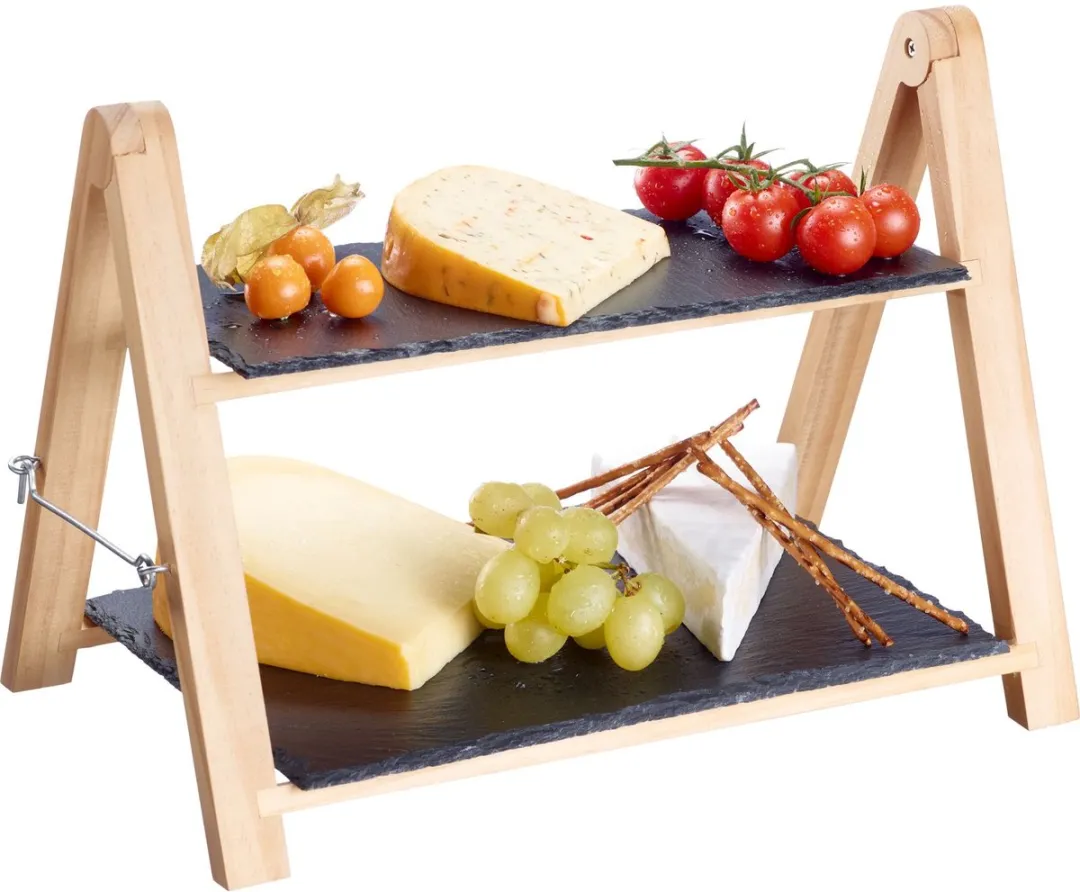 Westmark Tapas + Friends Etagère 35,5x22x27cm - Antraciet/Lichtbruin