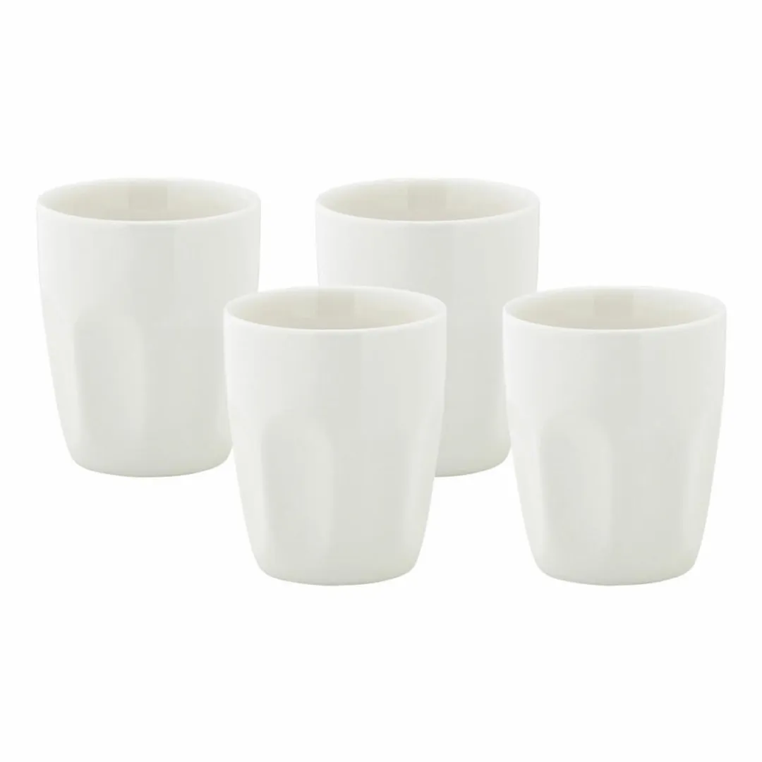 Maxwell & Williams koffiebekers, Porselein, Set van 4 stuks 200 ml wit – in Giftbox