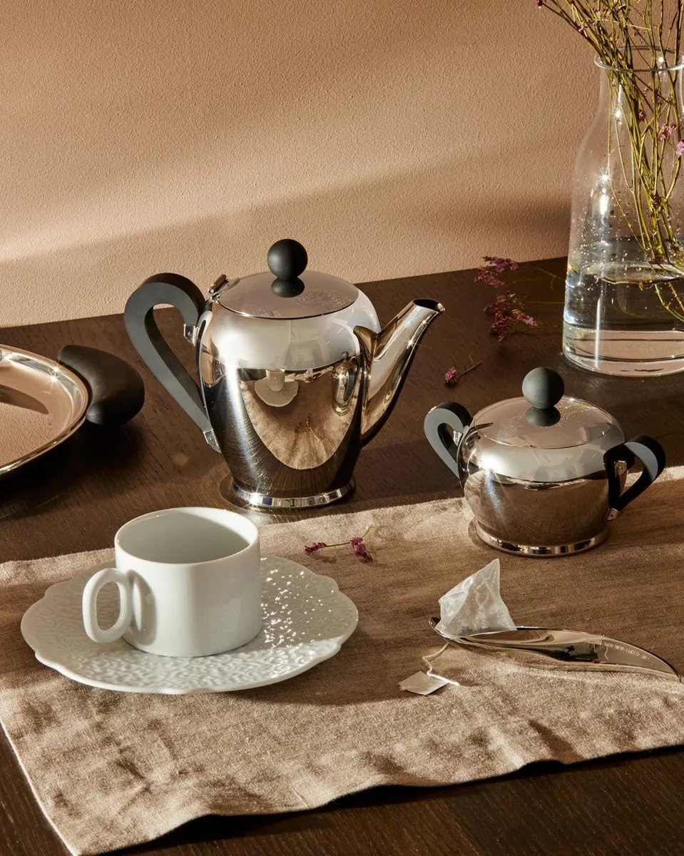 Alessi Bombé Melkkannetjes & Suikerpotjes CA14/8 - 420ml - Zilvergrijs