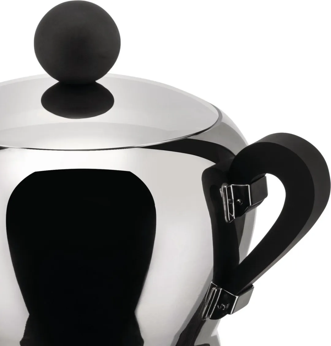 Alessi Bombé Melkkannetjes & Suikerpotjes CA14/8 - 420ml - Zilvergrijs
