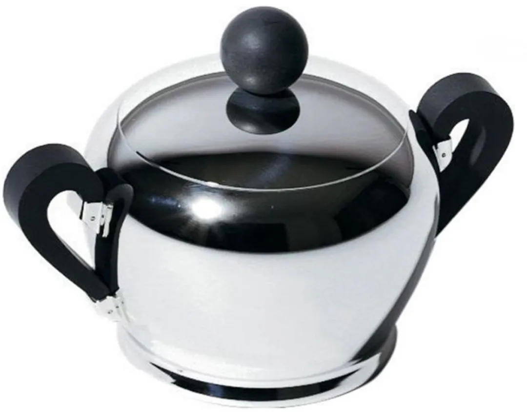 Alessi Bombé Melkkannetjes & Suikerpotjes CA14/8 - 420ml - Zilvergrijs
