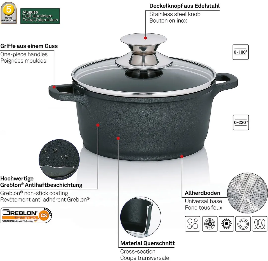 Kela Kerros Kookpan 16cm - 1L - Zwart
