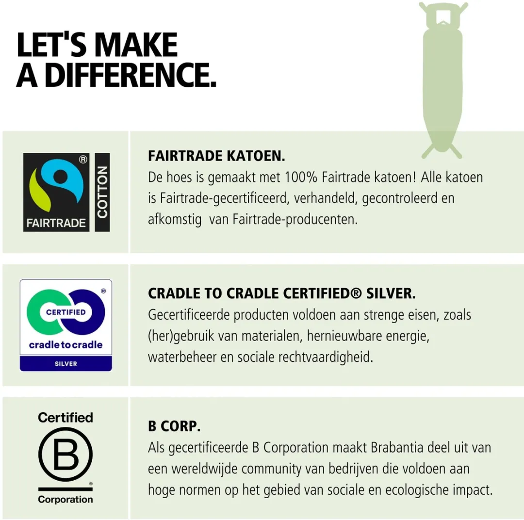 Brabantia Strijkplank C - voor Stoomgenerator - 124 x 45 cm - Denim Black