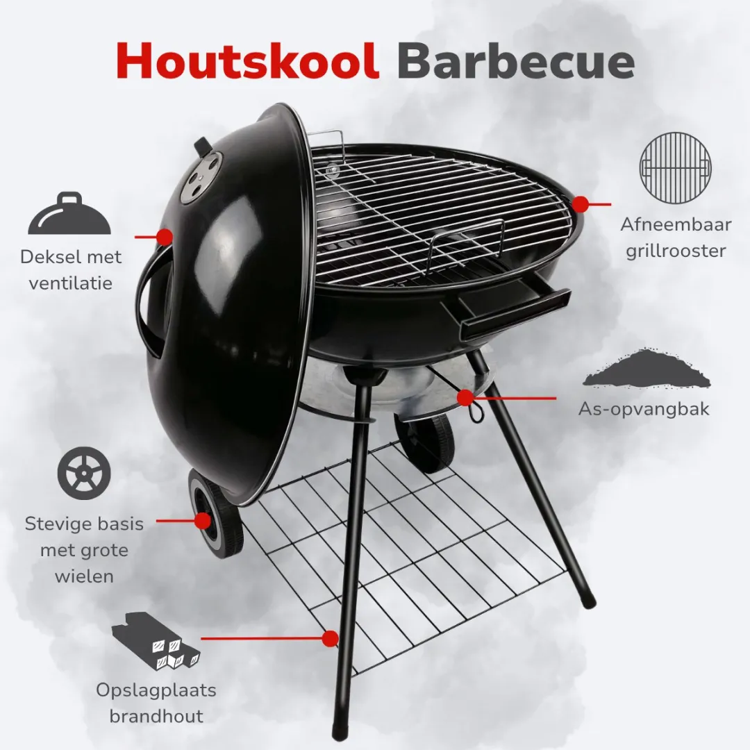 Alpina Houtskool BBQ Ø43cm - Zwart
