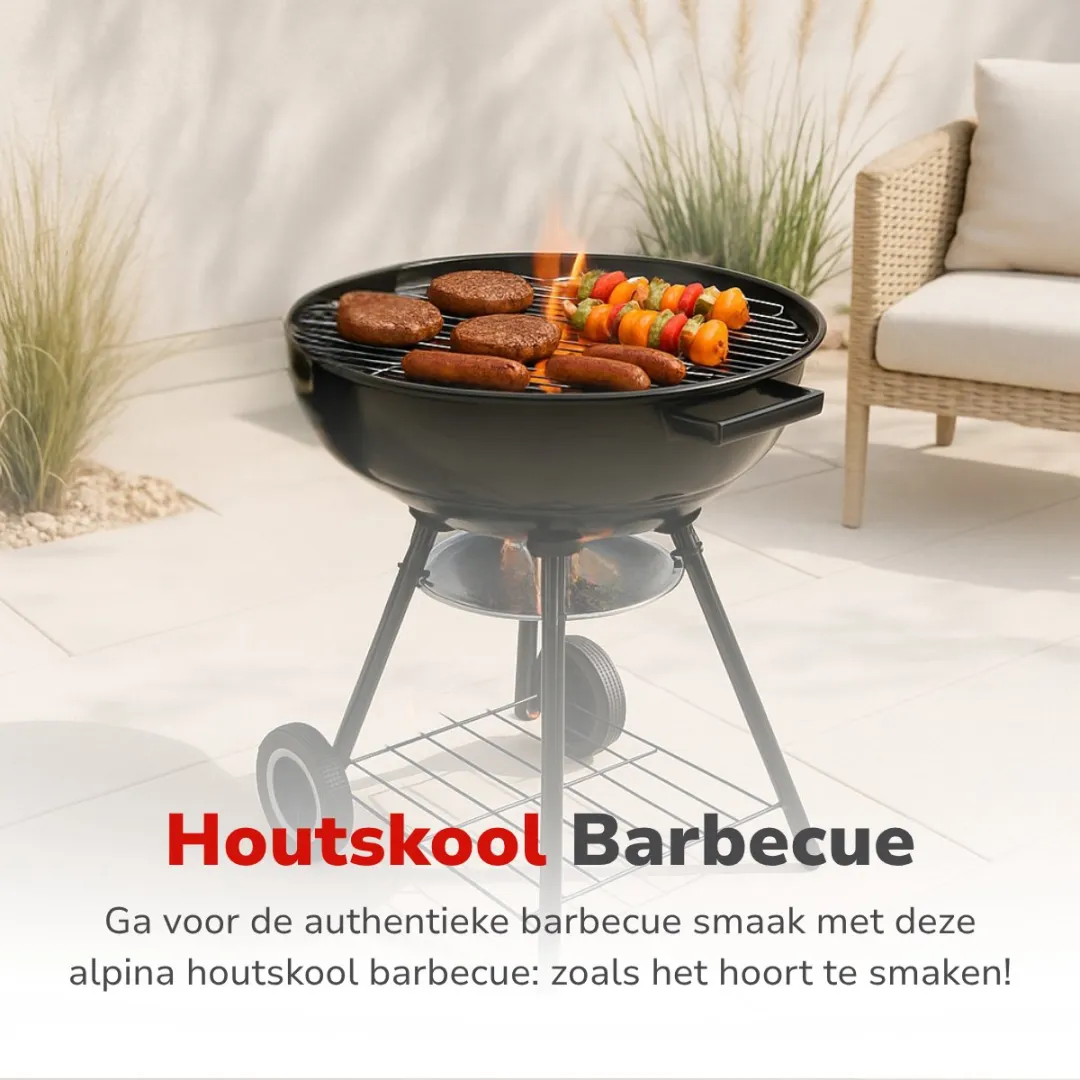 Alpina Houtskool BBQ Ø43cm - Zwart