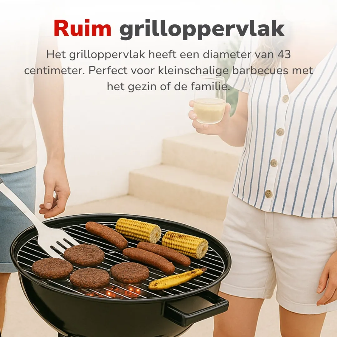 Alpina Houtskool BBQ Ø43cm - Zwart - afbeelding 6 van 6