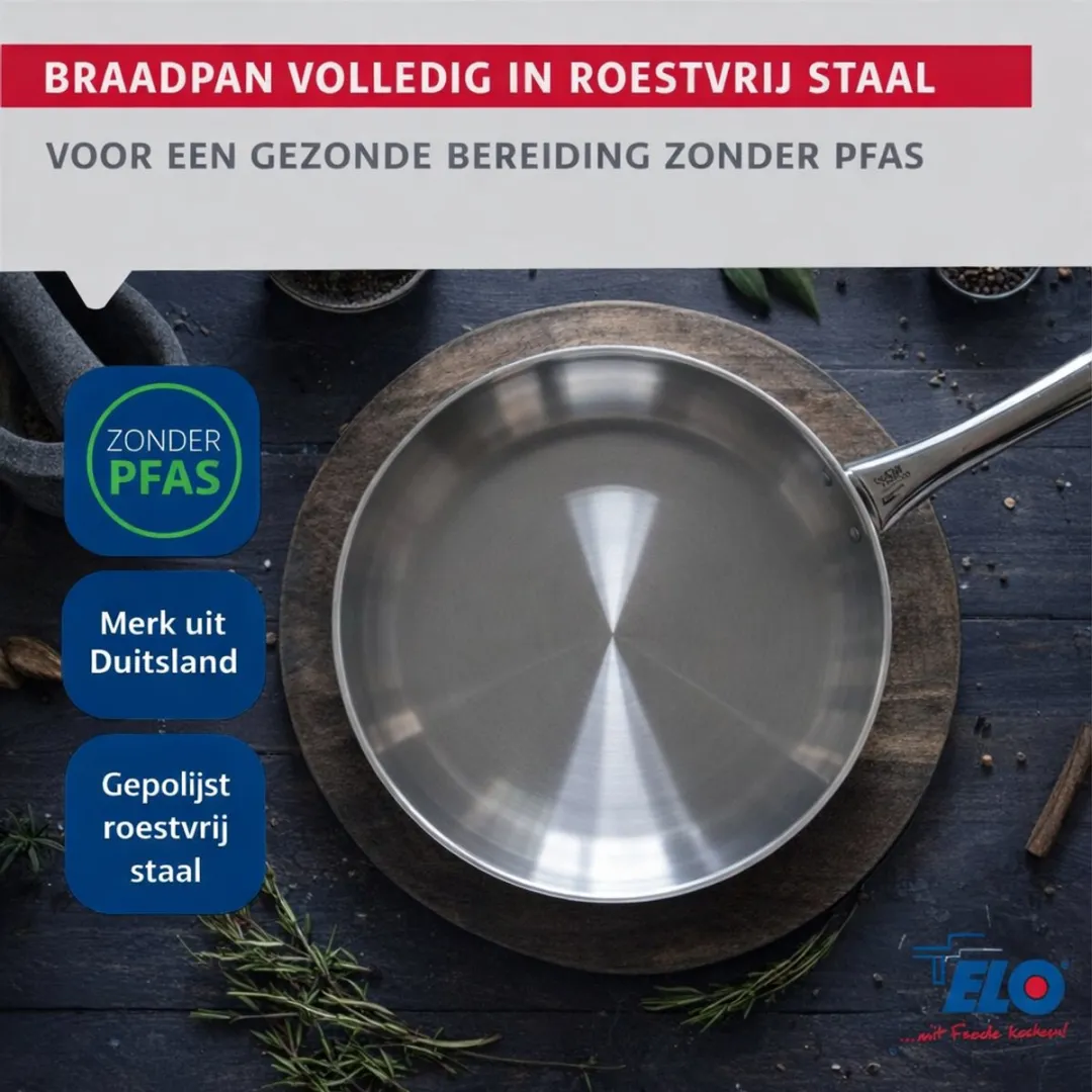 Fackelmann Elo Profi Keukengerei Set 4-delig - 32/26/20/16cm Roestvrij staal