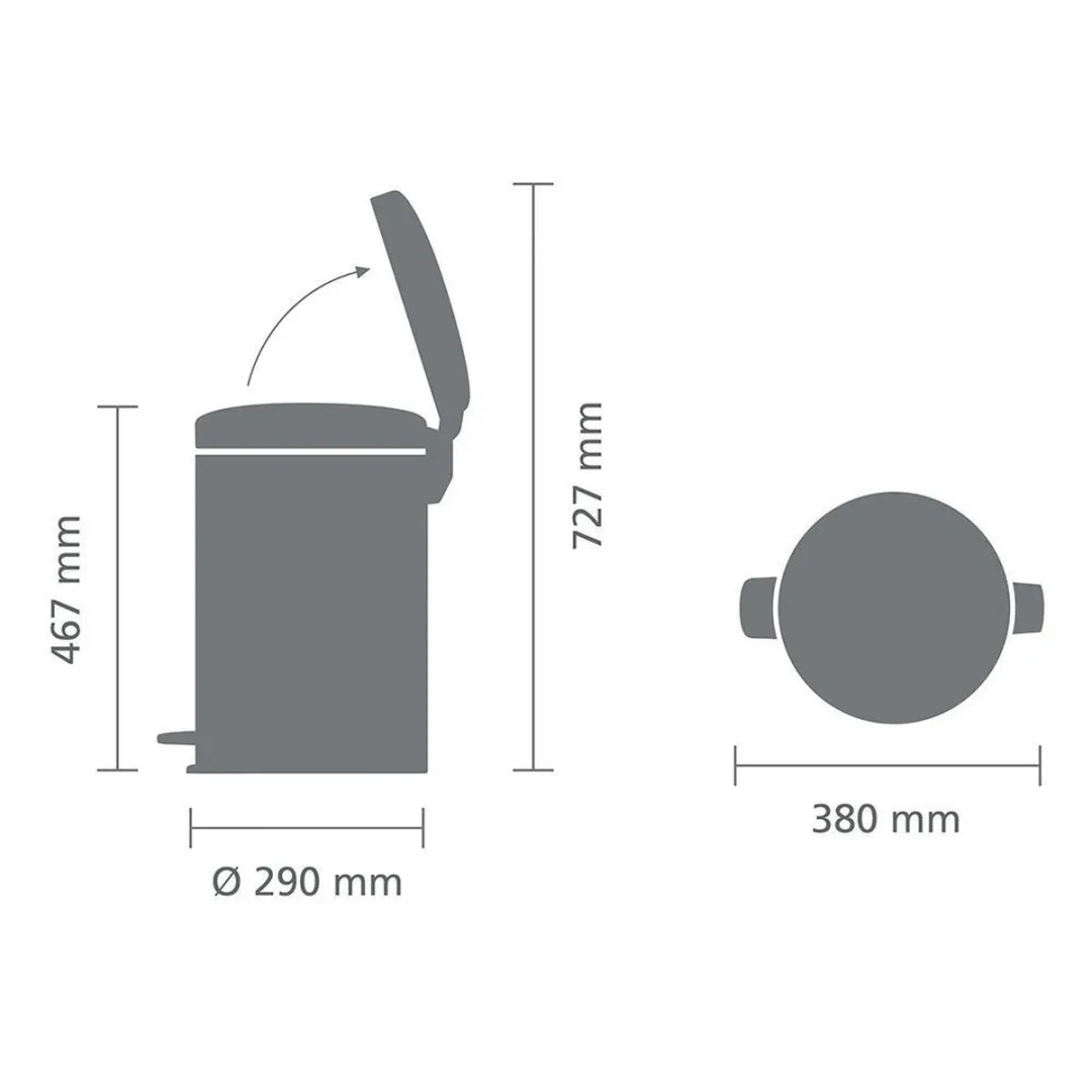 Brabantia Pedaalemmer 20L NewIcon Metallic Mint - 114120