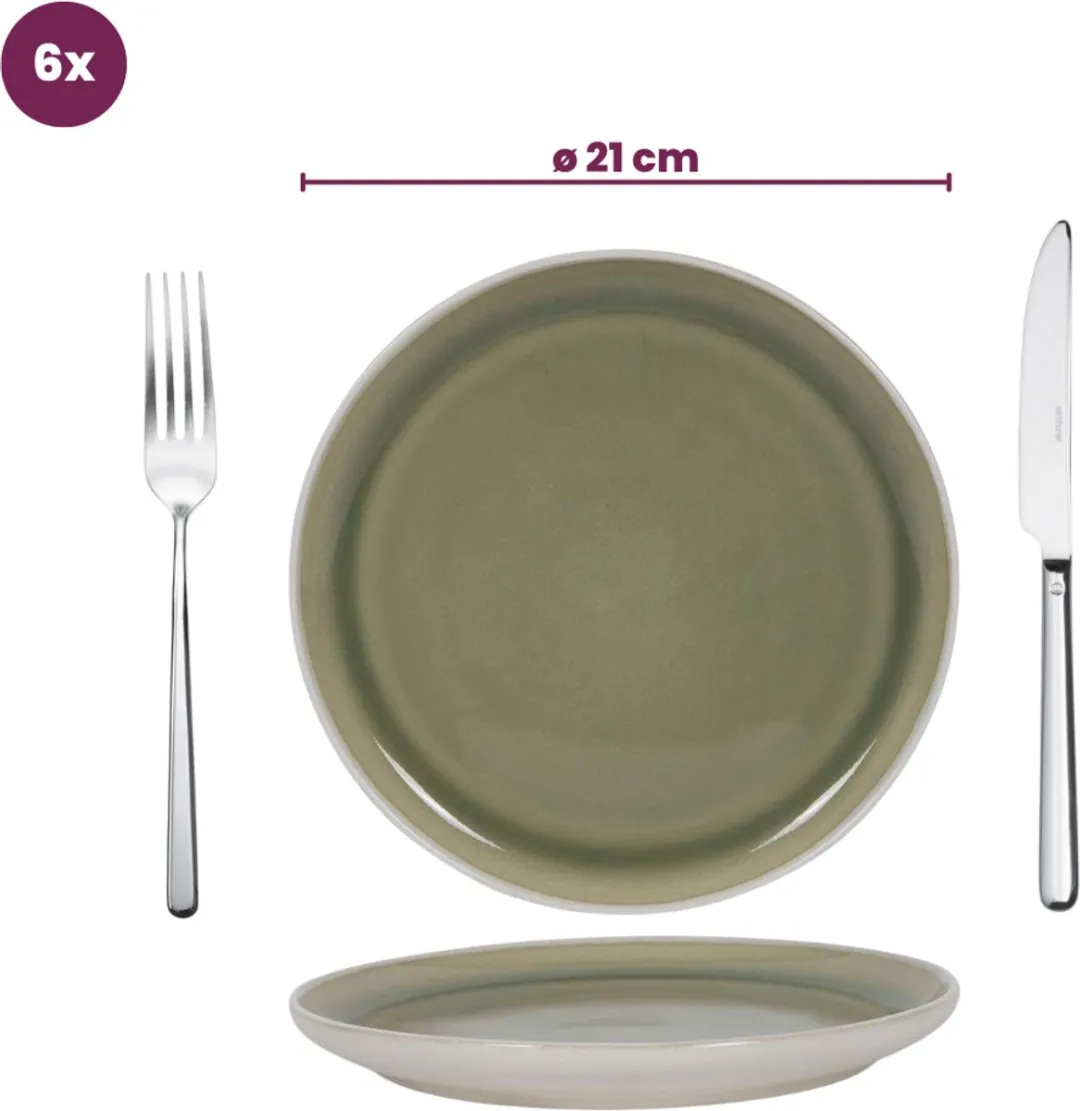 Cookinglife Serviesset 18-delig - Groen - Aardewerk