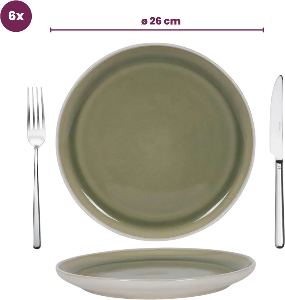 Cookinglife Serviesset 18-delig - Groen - Aardewerk
