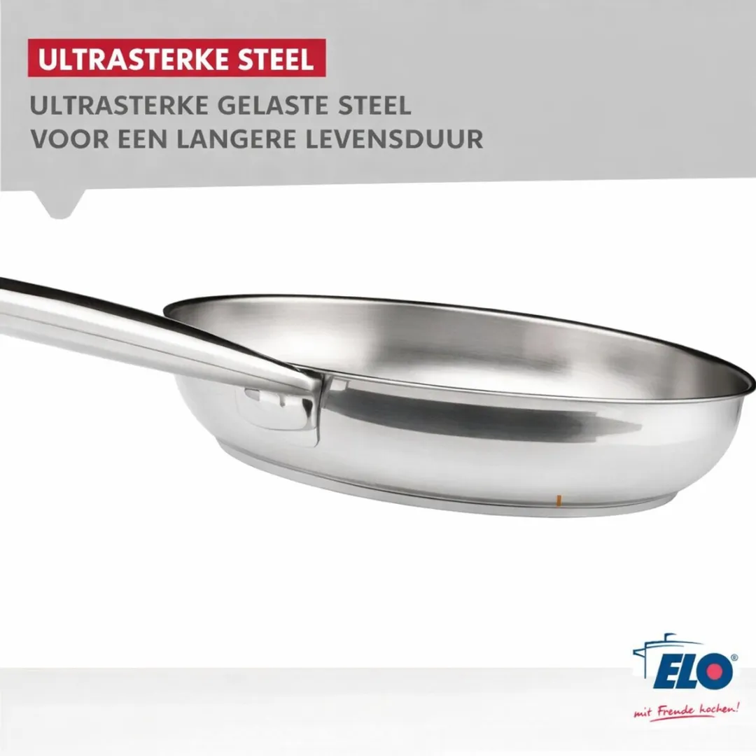 Fackelmann Elo 2454426 Koekenpan 24cm - Roestvrij staal - Geschikt voor alle vuursoorten