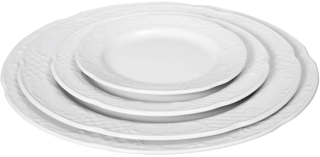 HENDI Plat Bord 16cm - Versterkte Randen - Porselein - Wit