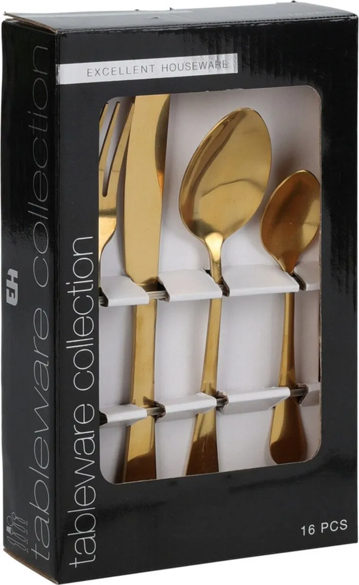 Excellent Houseware Bestekset 32-delig - 8 Personen - Goud