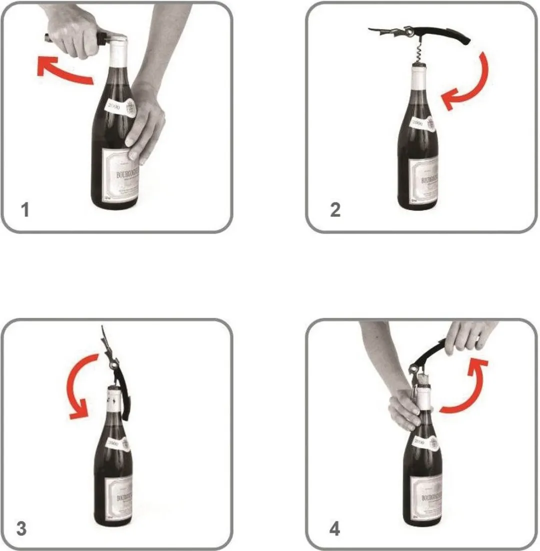 VacuVin Multifunctionele Kurkentrekker - Kelnermes Zwart