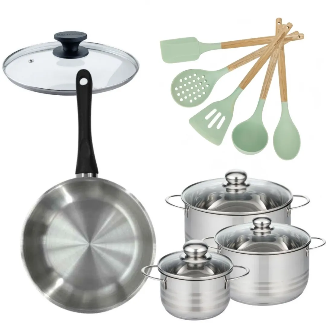 Fackelmann Genève Set RVS Koekenpan 28cm & 3 Pannen 16/20/24cm