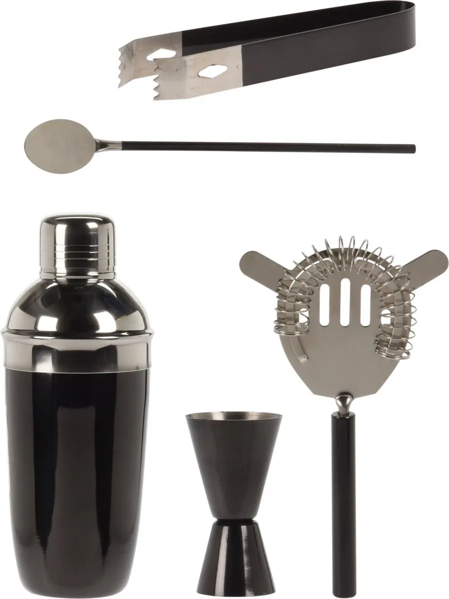 Excellent Houseware Cocktailset 5-delig - 500ml - Zwart