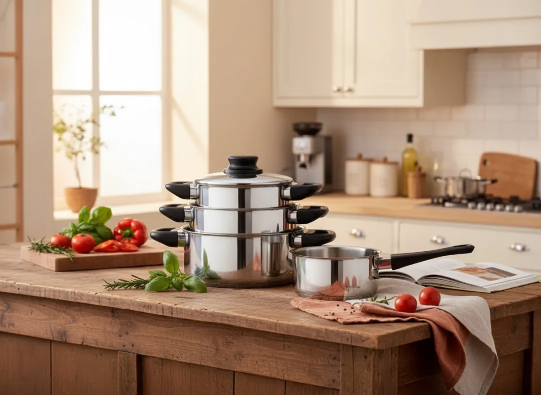Cookinglife Pannenset RVS 4-delig - 1000/1600/2100/2900ml - Inductiegeschikt