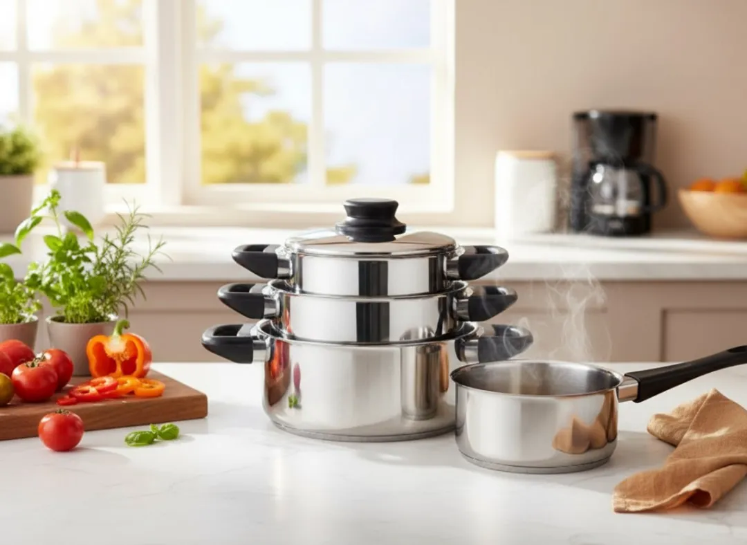 Cookinglife Pannenset RVS 4-delig - 1000/1600/2100/2900ml - Inductiegeschikt
