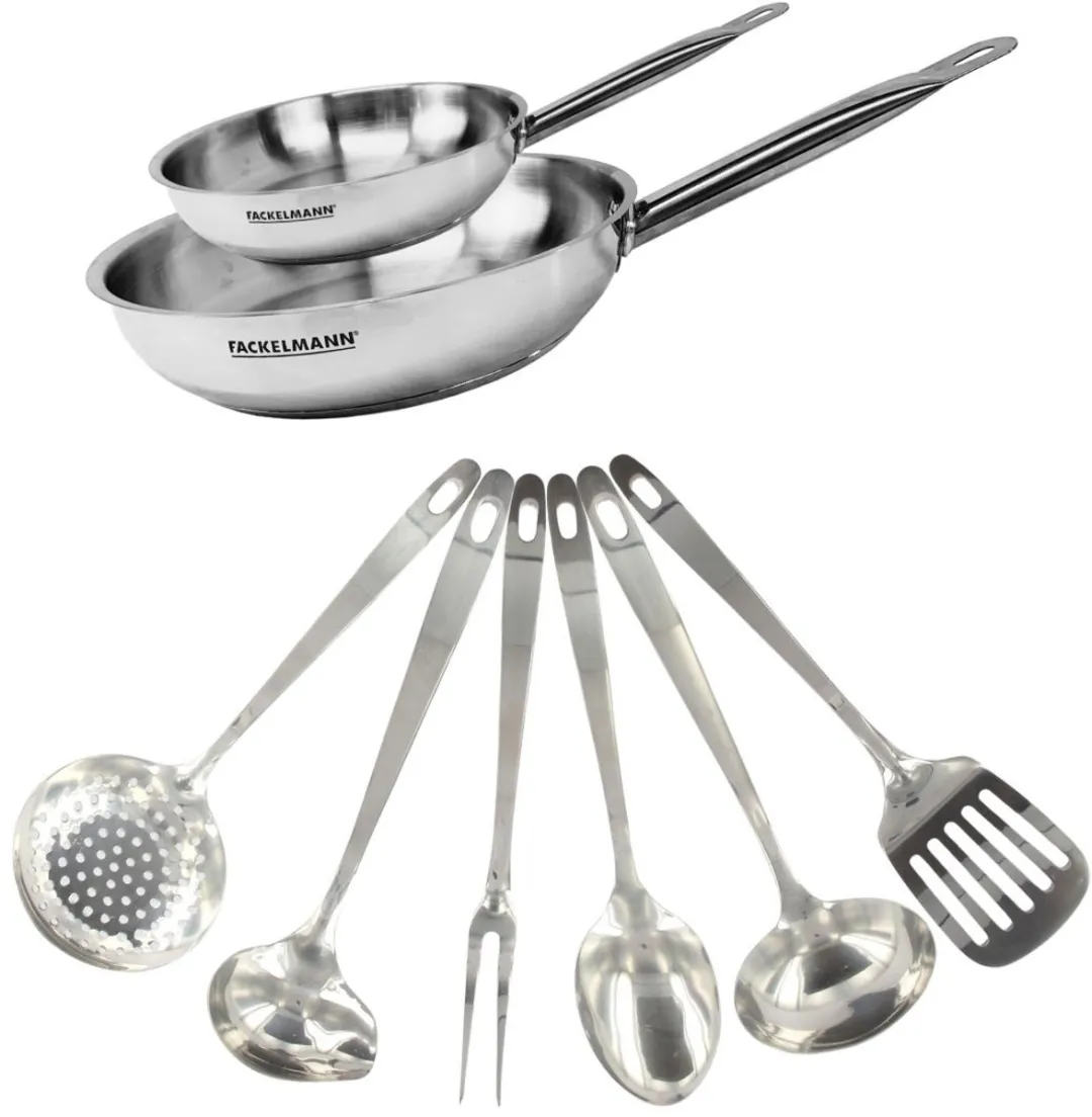 Fackelmann Roestvrijstalen Set 2 Pannen 20cm & 28cm - Inductie - PFAS-vrij