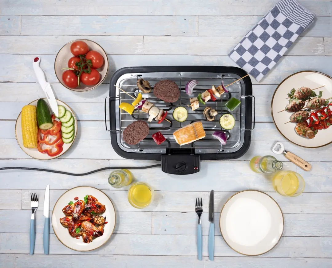 Alpina BBQ Elektrisch 2000W - 2-in-1 Binnen/Buiten - 10 Burgers