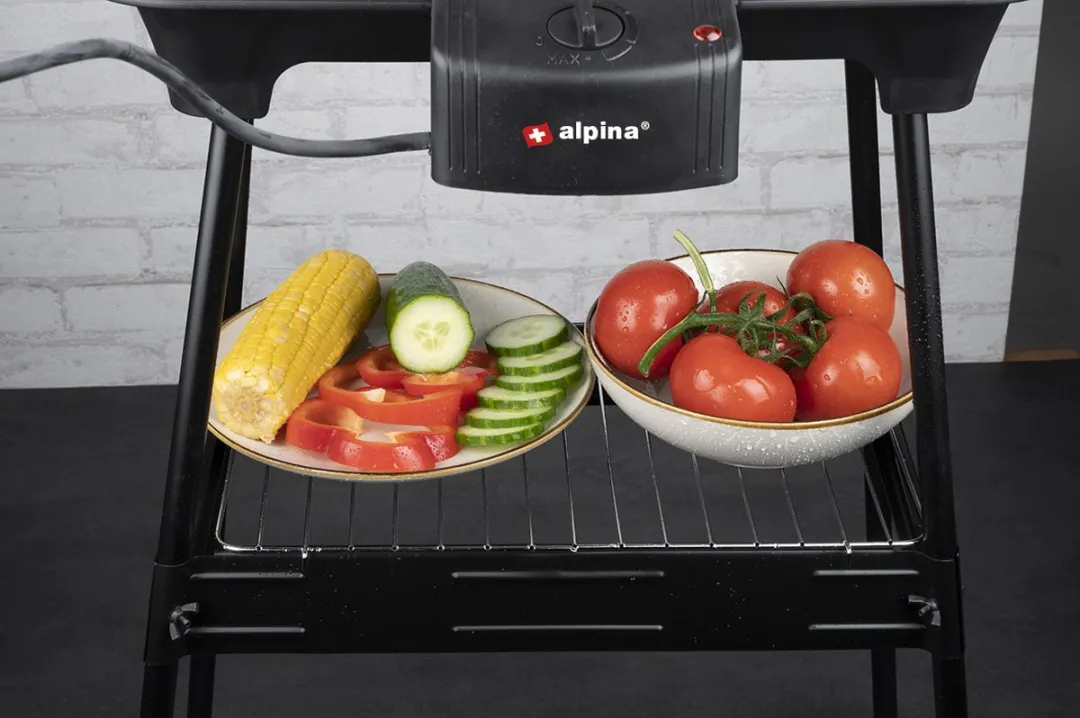 Alpina BBQ Elektrisch 2000W - 2-in-1 Binnen/Buiten - 10 Burgers