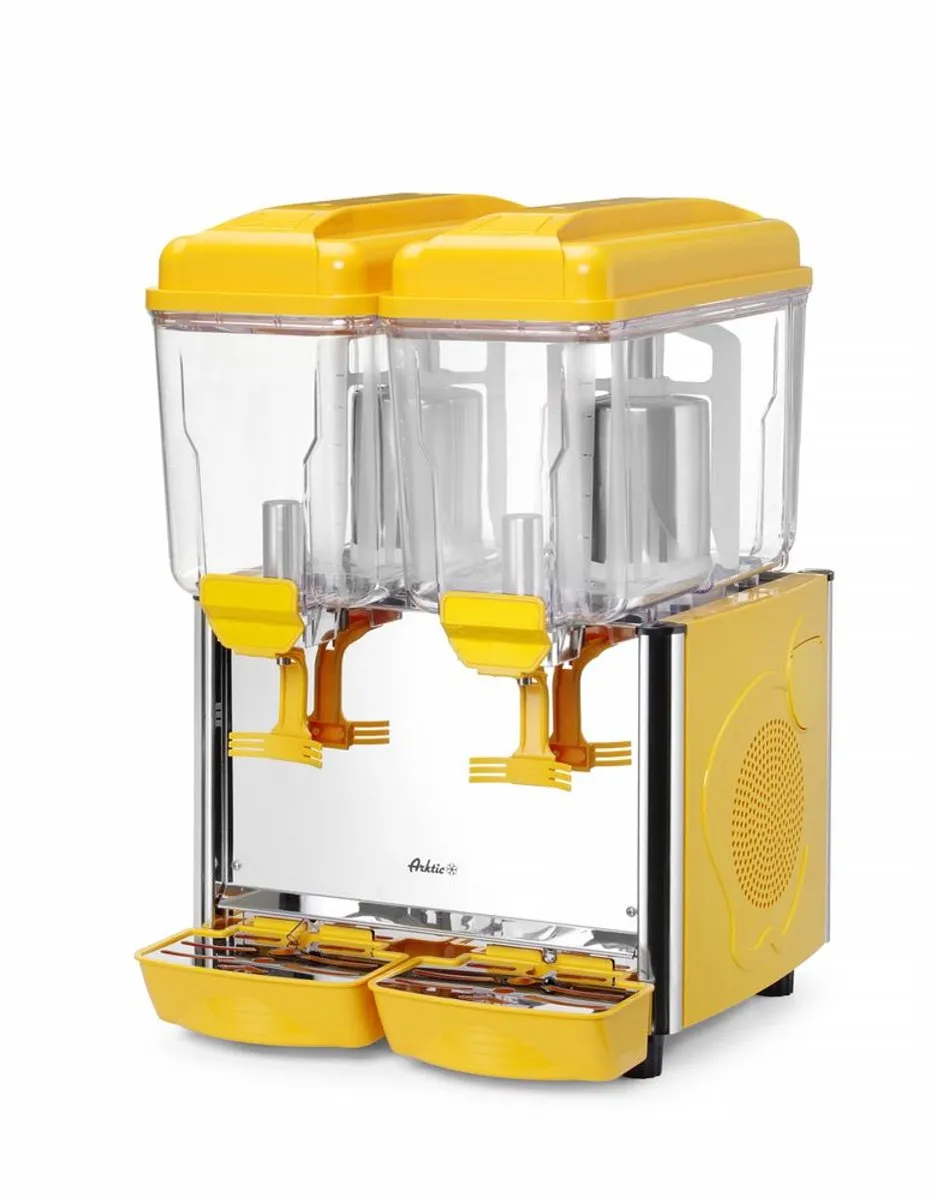 Hendi Dubbele Sapdispenser 24L - Instelbare temperatuur - Geel/RVS