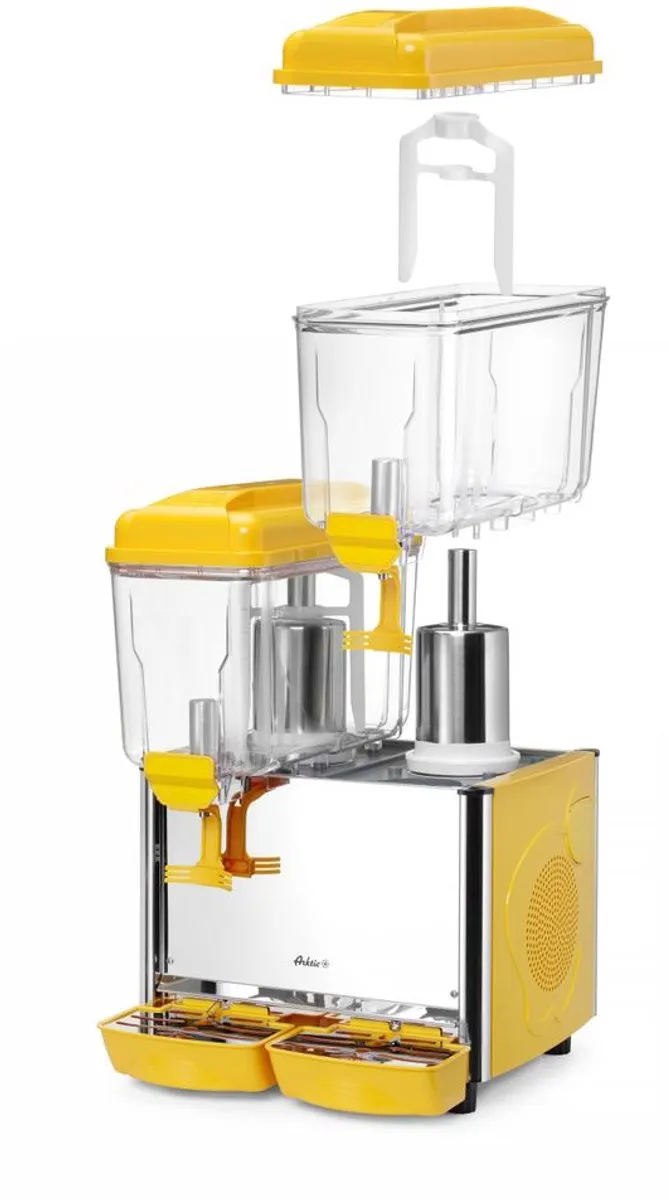 Hendi Dubbele Sapdispenser 24L - Instelbare temperatuur - Geel/RVS
