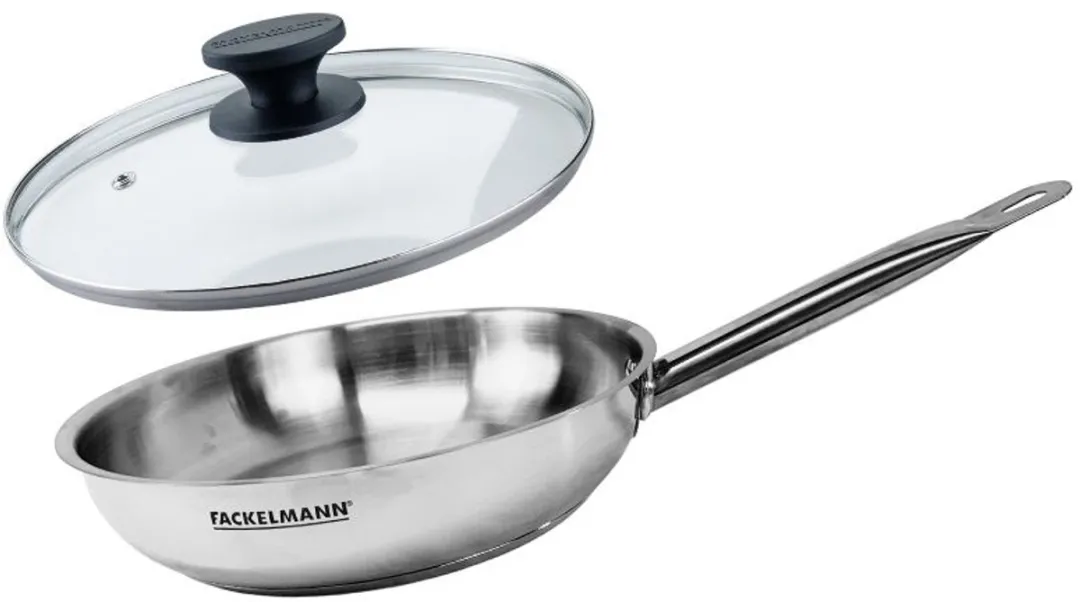 Fackelmann Eterna Pan 24cm - Inductie - Roestvrij staal/Glas