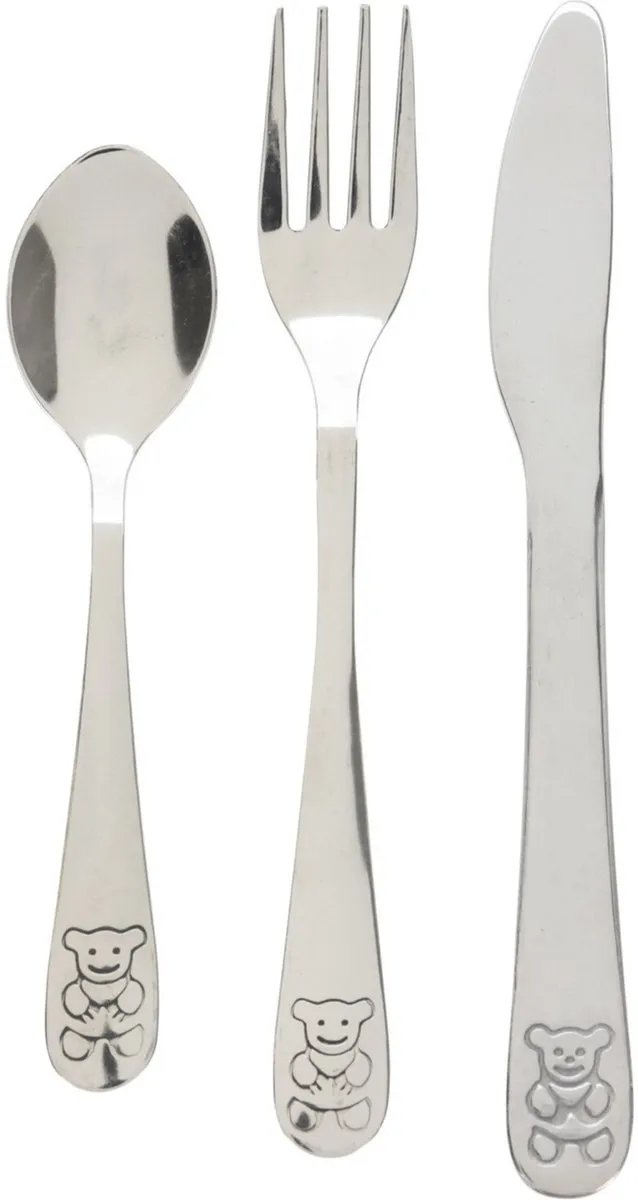 Excellent Houseware Kinder Bestekset 3-delig - 6 Stuks - Roze