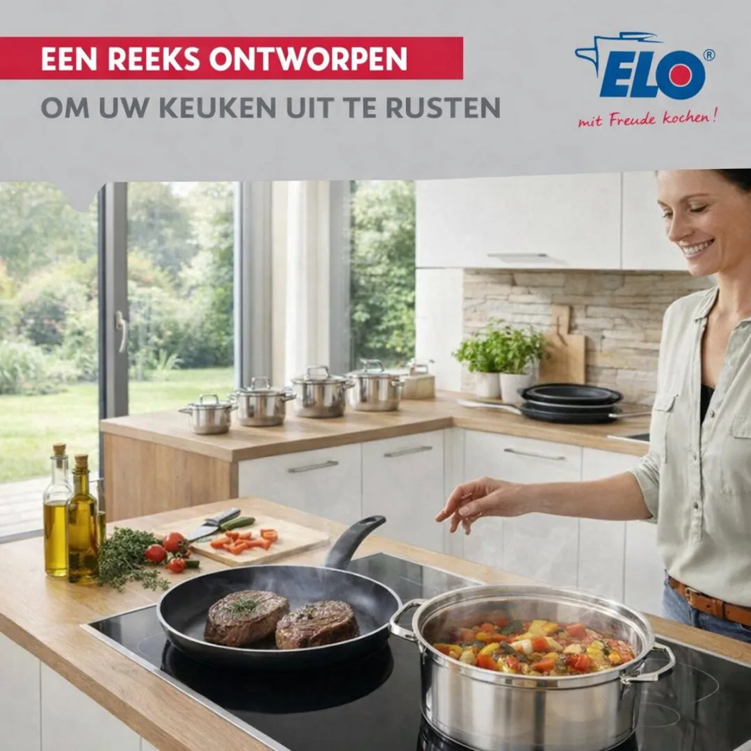 Fackelmann Elo Prima Keukengerei Set 4-delig - 20/24/32cm + 20cm Braadpan - Roestvrij staal