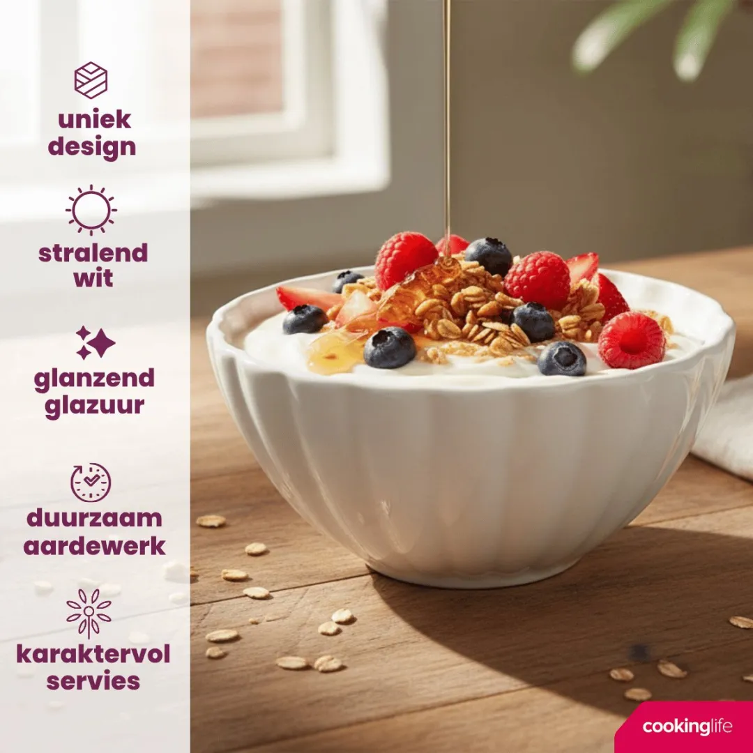 Cookinglife Cardida Soepkommen - 6 Stuks - Ø14cm - Wit