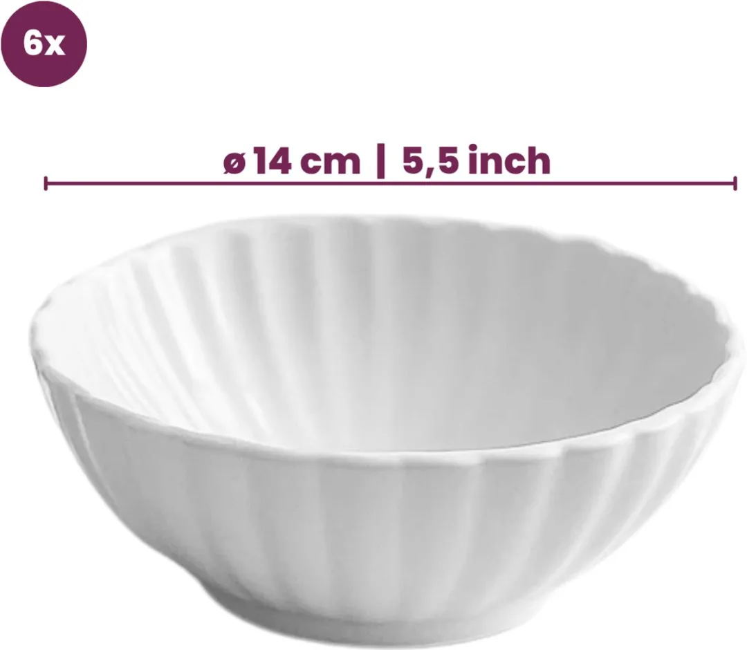 Cookinglife Cardida Soepkommen - 6 Stuks - Ø14cm - Wit