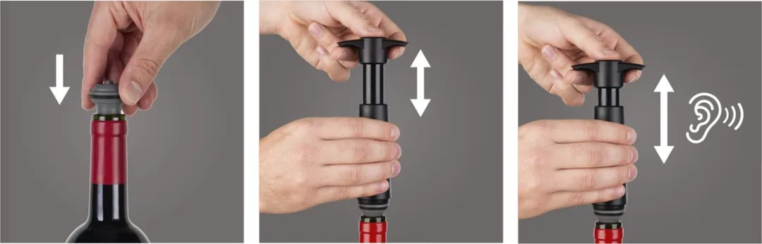 VacuVin Original 5-delige Wijnset - Zilver/Zwart