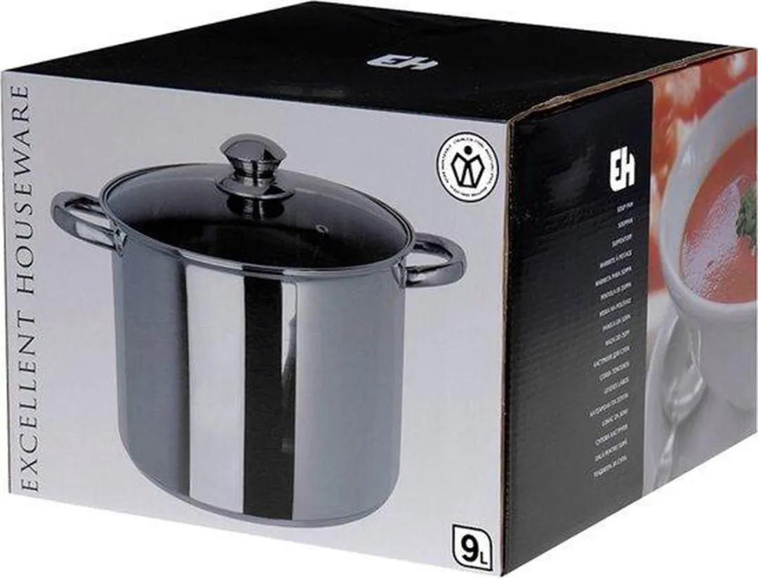 Excellent Houseware 9L Steelpan - Ø24cm - Zilverkleurig