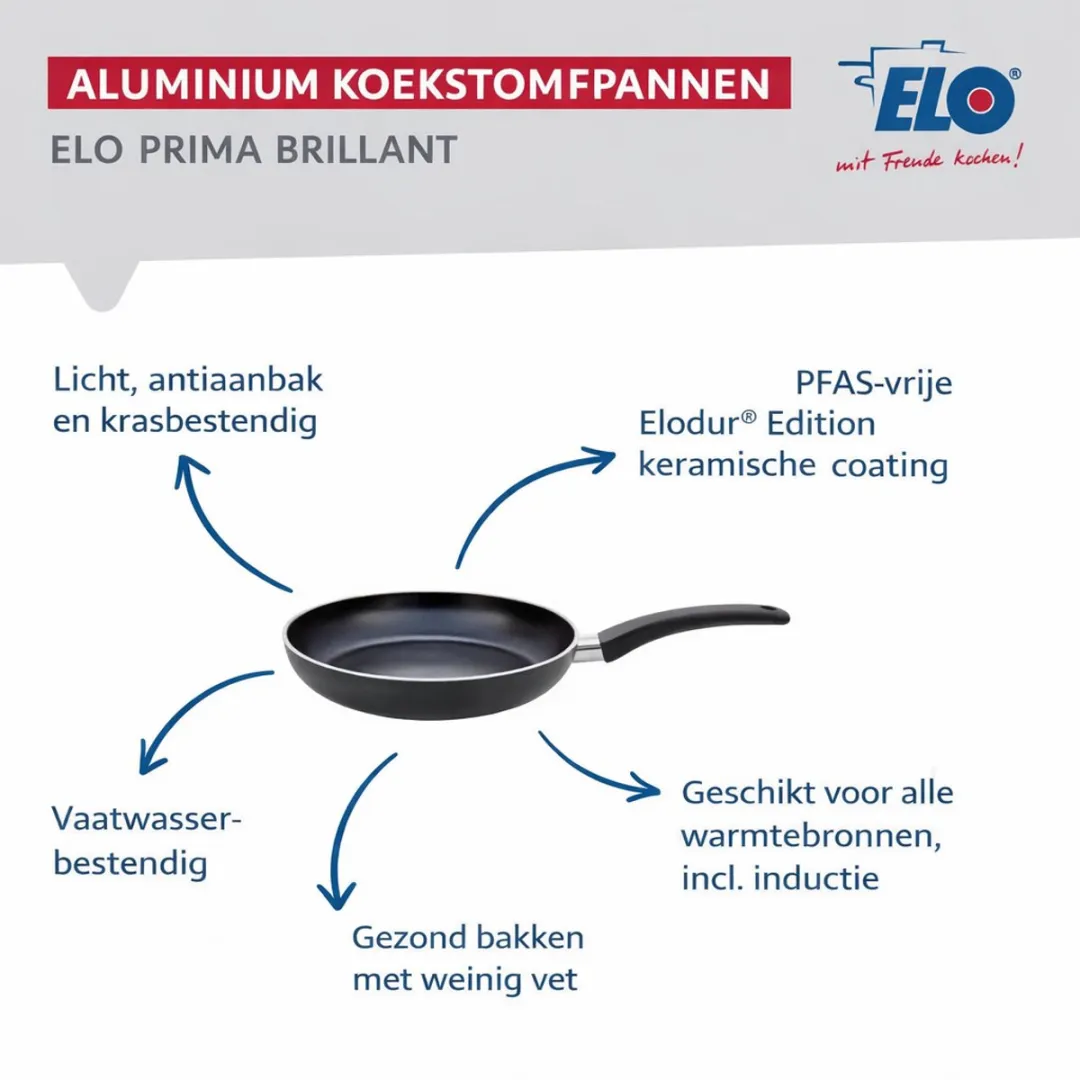 Fackelmann Elo 9743350 Keukenset 8-delig - 3 Bakpannen 20/24/28cm & 5 Kookpotten 12-24cm - Roestvrij staal