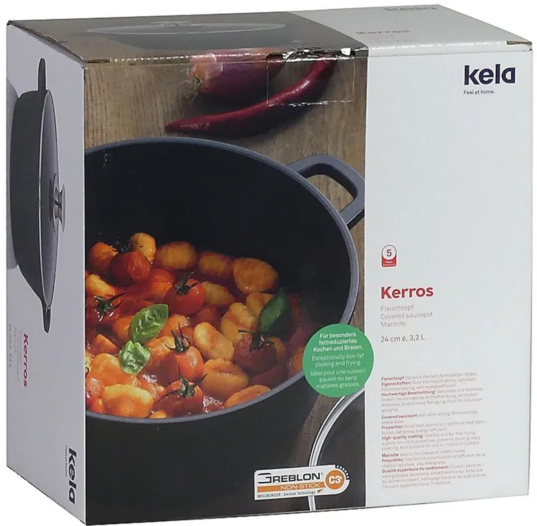 Kela Kerros Kookpan 24cm - 3L - Zwart - afbeelding 6 van 6