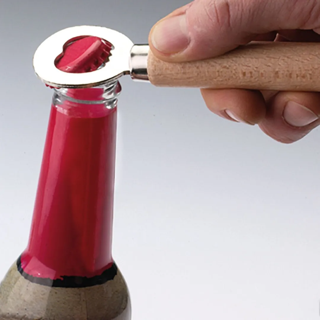 Westmark Woody Flesopener 14,1cm - Hout/Zilver
