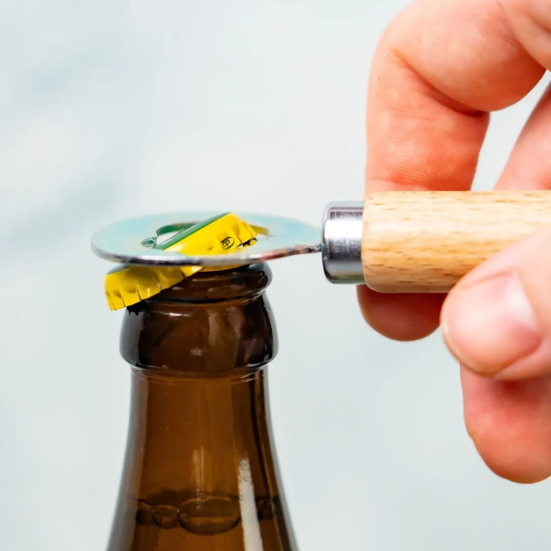 Westmark Woody Flesopener 14,1cm - Hout/Zilver