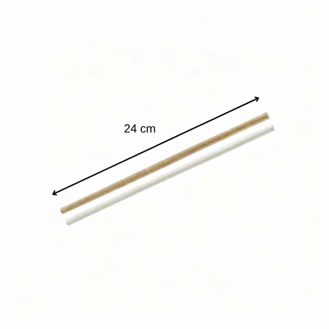 Fackelmann Milieuvriendelijke Rietjes Set 30 Stuks - 24cm - Bruin/Wit - afbeelding 6 van 6