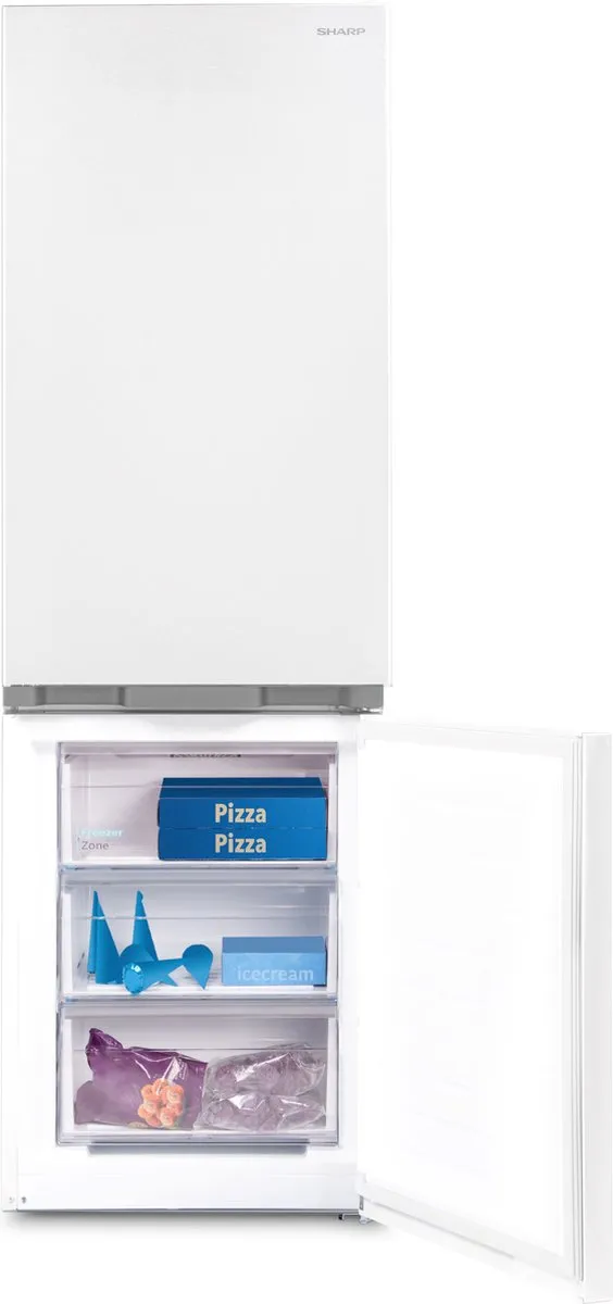 Sharp SJNBA31DMXPCEU Koel-vriescombinatie No Frost - 331L - Wit