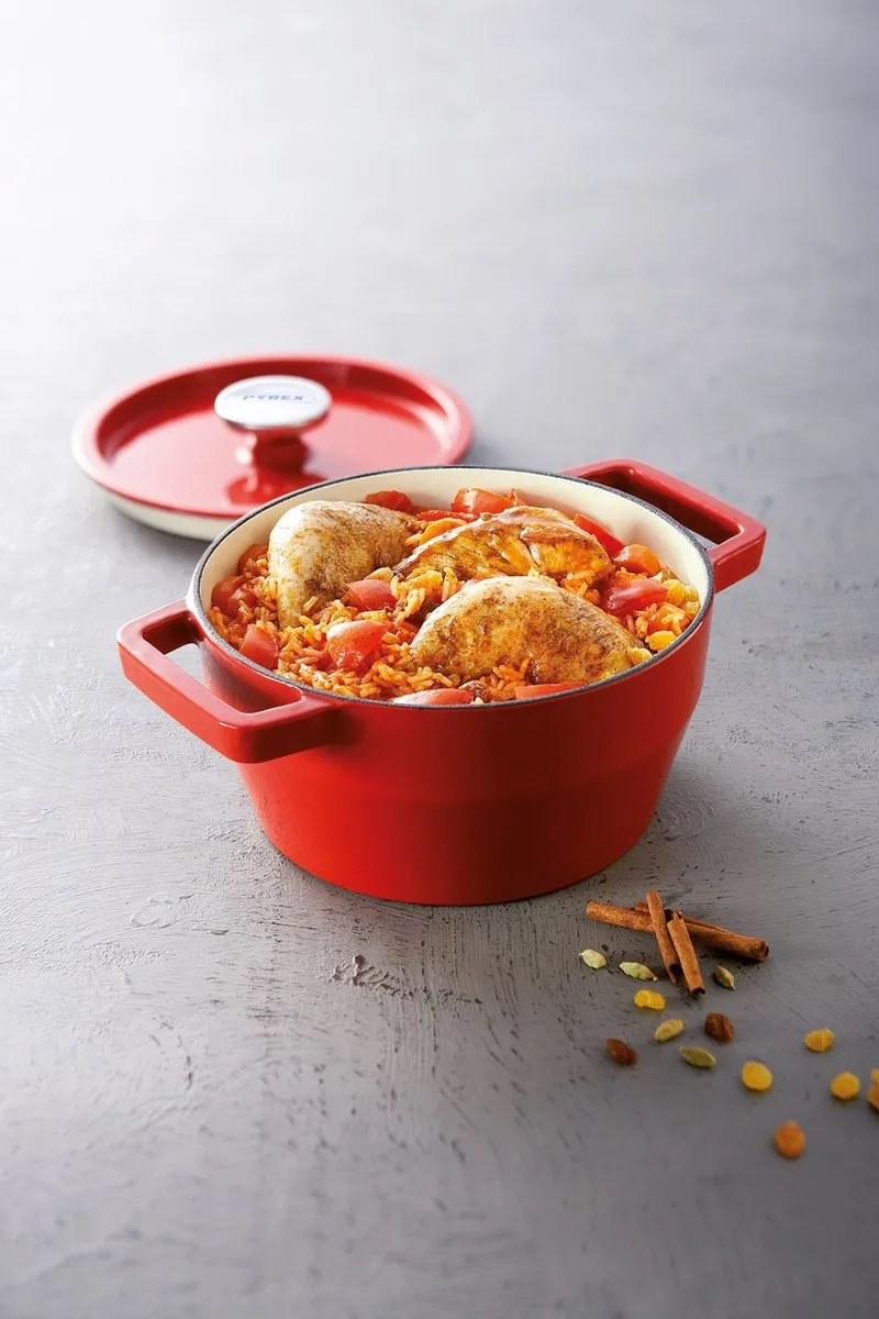 Pyrex Slowcook Braadpan - Rood - 28 cm - 6,3 l