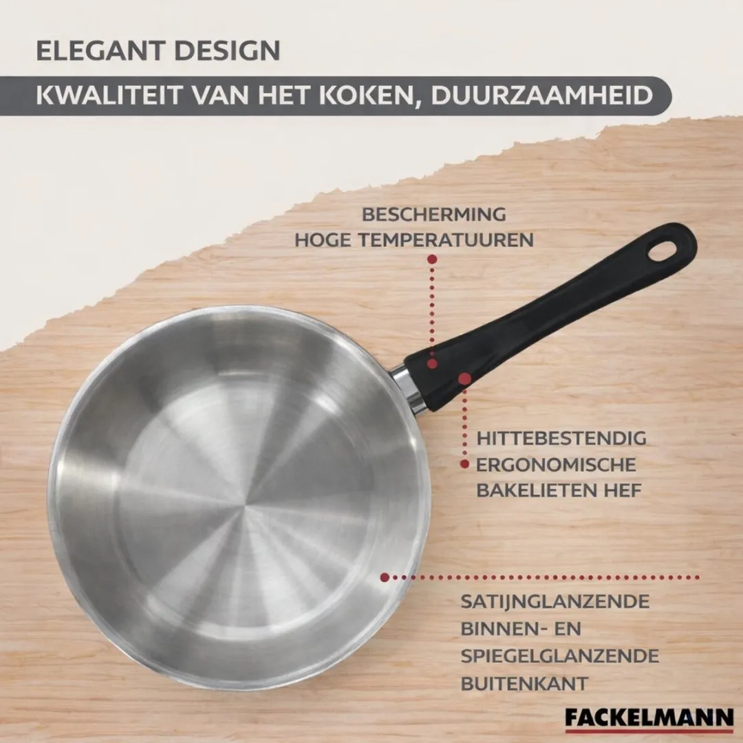 Fackelmann Genève Set RVS Kookpotten & Pannen 16/20/24cm - 5 Stuks
