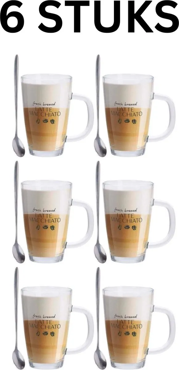 Excellent Houseware Latte Macchiato Glazen Set 6-delig - 300ml - Transparant