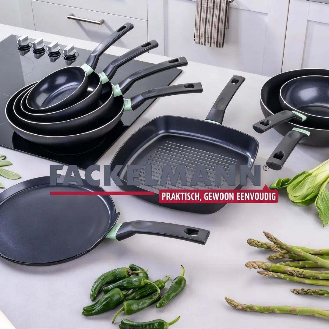 Fackelmann Wokset 20+28cm - PFAS-vrij - Zwart/Groen - afbeelding 6 van 6