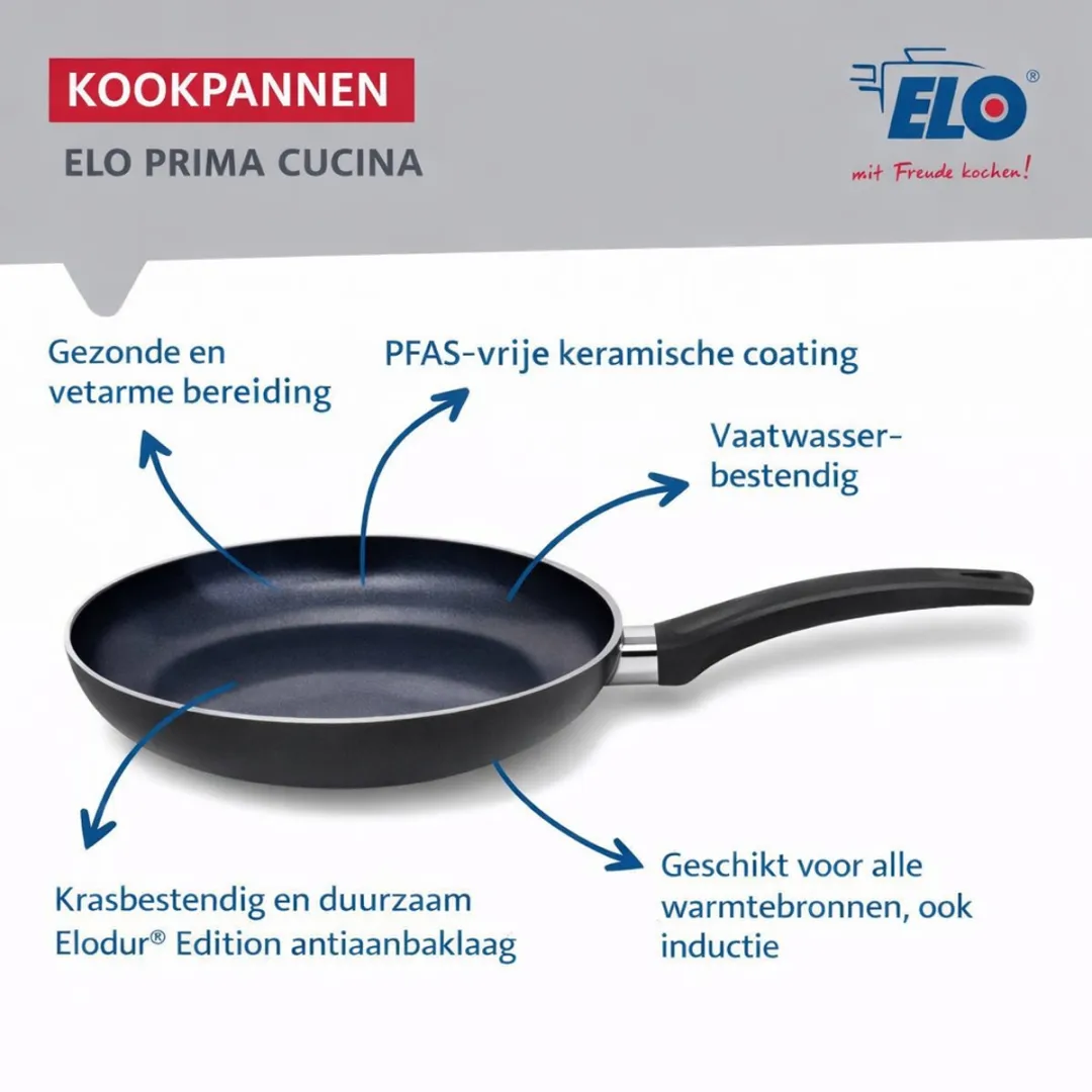 Fackelmann Elo 9807850 Set Aluminium Pannen - 3 Stuks met Glasdeksels - Ø20cm