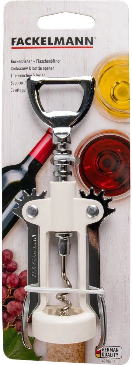Fackelmann 49786 Hefboomkurkentrekker - Wit 16,5cm