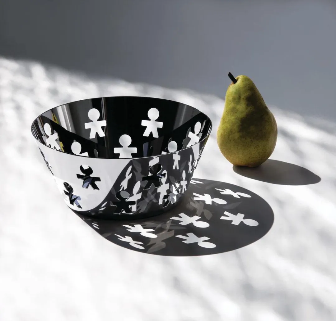 Alessi Girotondo Pierced Basket - Zilvergrijs - 18 cm
